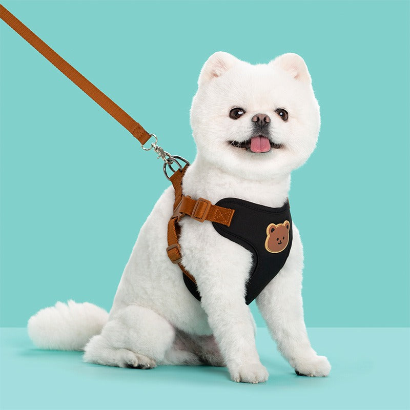 Adjustable Bear Head Dog Harness Leash