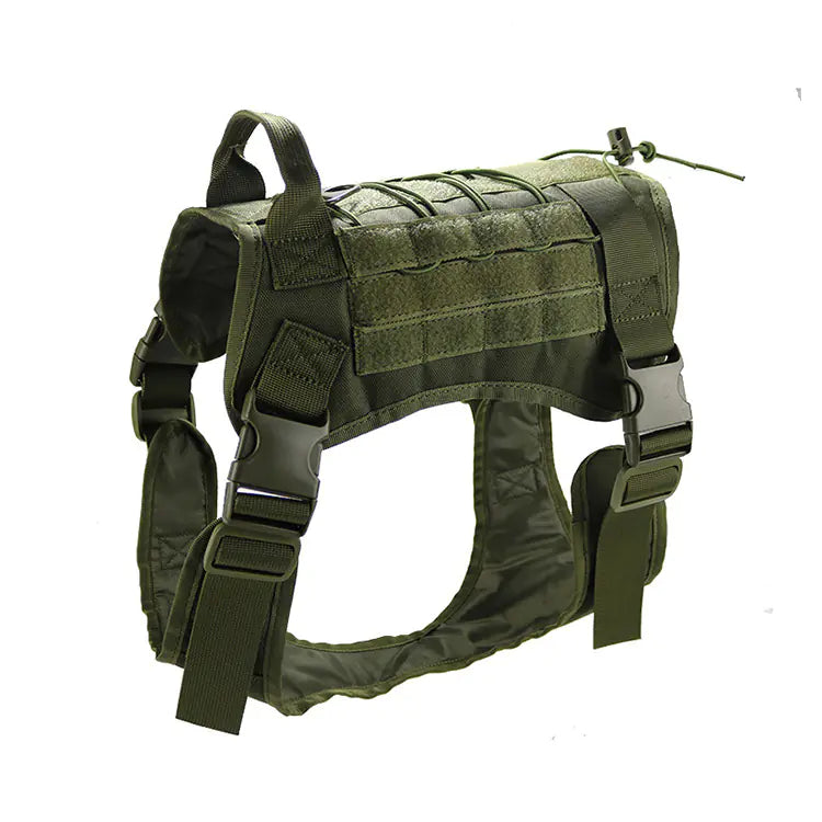 Adjustable Camouflage Tactical Nylon Dog Harness & Leash
